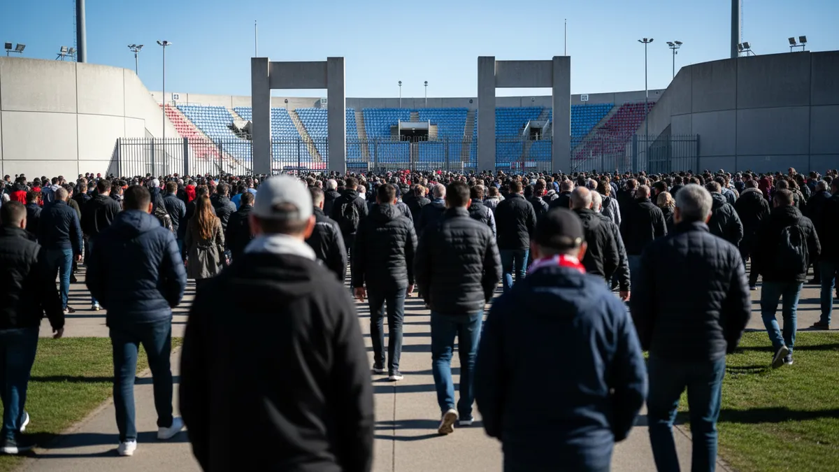 Aficionados de LaLiga EA Sports en un estadio antes del partido.