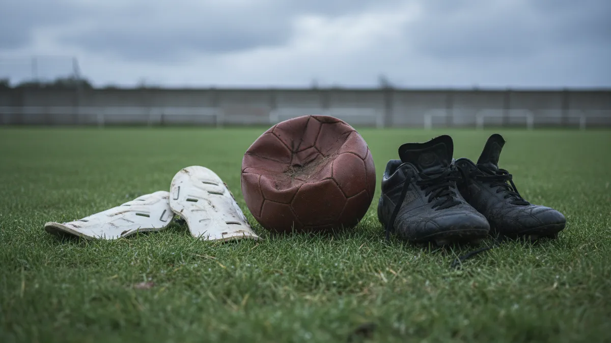 Equipo de fútbol en el césped: balón, espinilleras, botas, tras el análisis de LaLiga EA Sports.